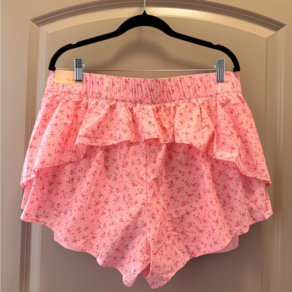 NWT Blogilates Floral Ruffle Shorts - Picture 3 of 3